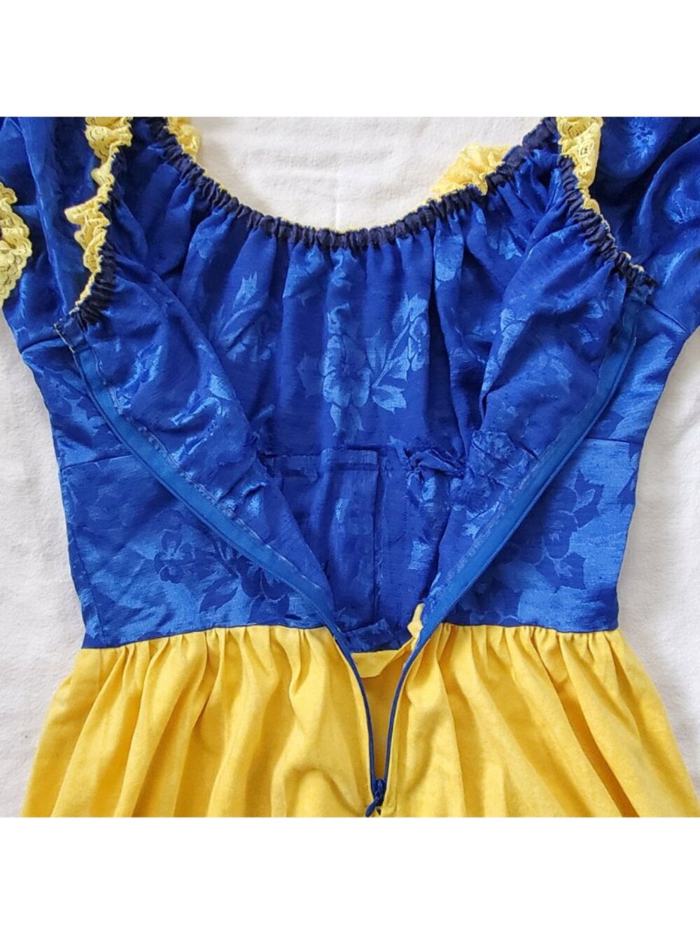 Costume Dress Corset Blue Yellow Short Sleeve Snow White Inspired Handmade - Picture 9 of 14